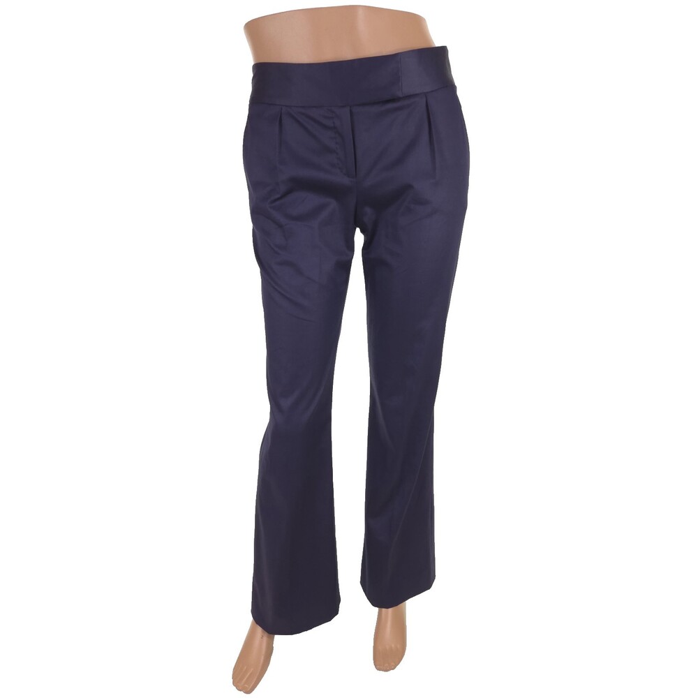Salvatore Ferragamo Single Pleat Trousers Size 42 US M Womens Navy Pants $960